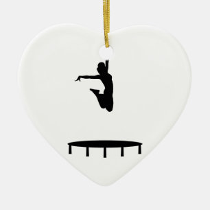 Trampoline girl ceramic ornament