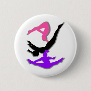 Trampoline gymnast 6 cm round badge