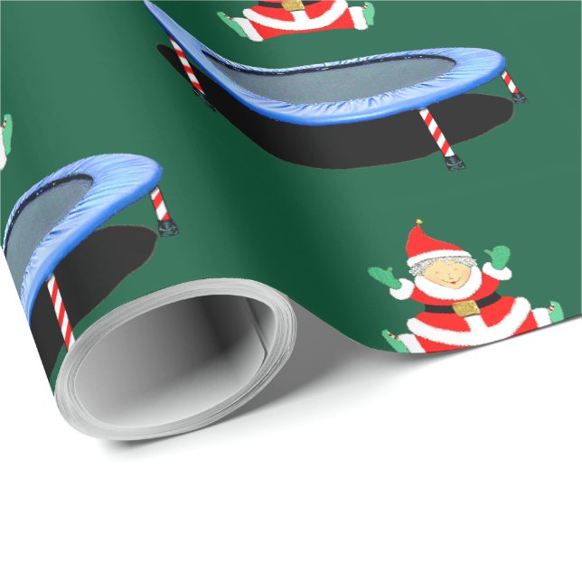 Trampoline Gymnastics Christmas Wrapping Paper (Roll Corner)