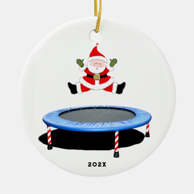 Trampoline Gymnastics Holiday Gift Ceramic Tree Decoration (Front)