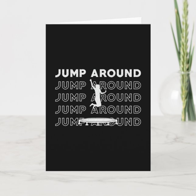 Trampoline Jump Around Gymnast Sport Trampolining Card