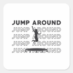 Trampoline Jump Around Gymnast Trampolining Gift Square Sticker