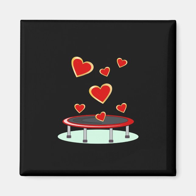 Trampoline Jumping Heart Sticker  Magnet (Front)