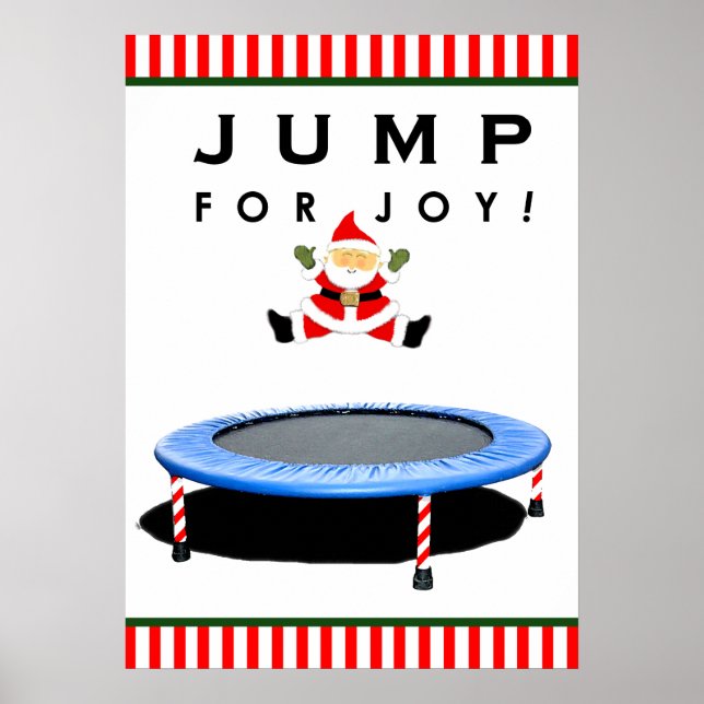 Trampoline Jumping Santa Claus Poster (Front)