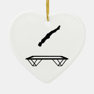 Trampoline man ceramic ornament