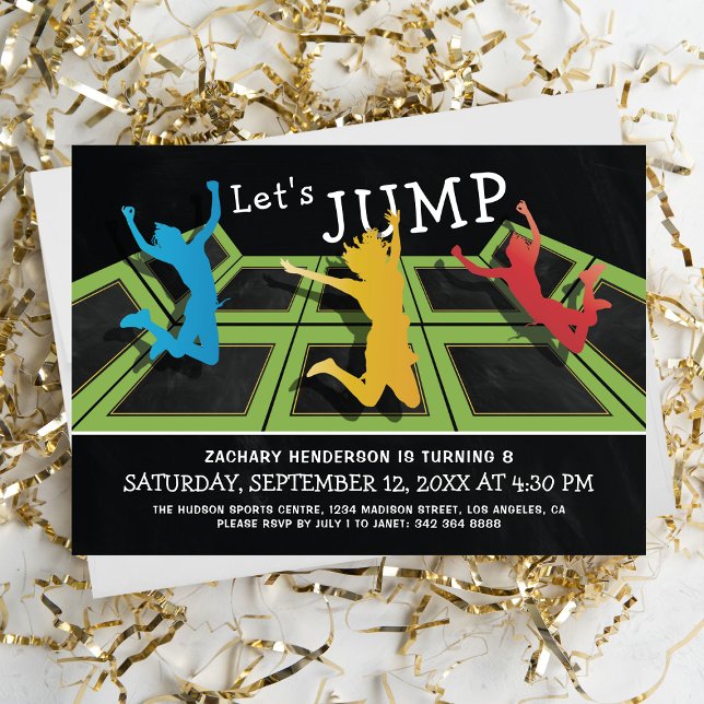 Trampoline Park Kids Birthday Party Invitation (Creator Uploaded)