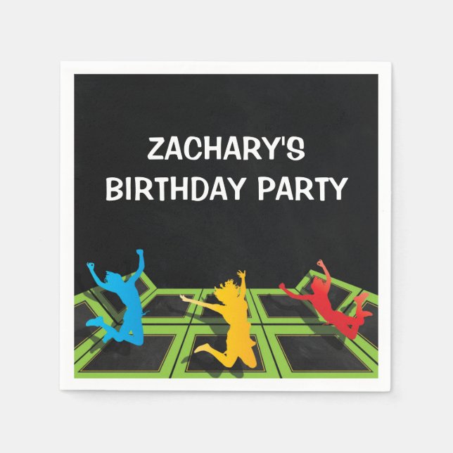 Trampoline Park Kids Birthday Party Napkin (Front)