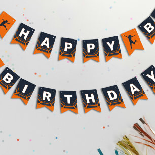 Trampoline Park Let's Jump Orange Birthday Party Bunting