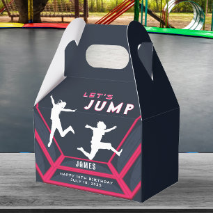 Trampoline Park Let's Jump Red Birthday Party Favour Box