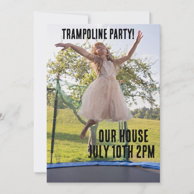 TRAMPOLINE PARTY Custom Invitations (Front)