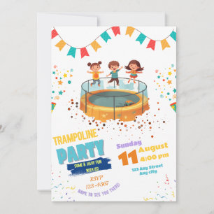 Trampoline Party Invitation, Jump & Bounce Party Invitation