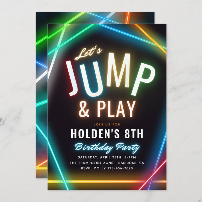 Trampoline Party Invitation | Jump Party (Front/Back)