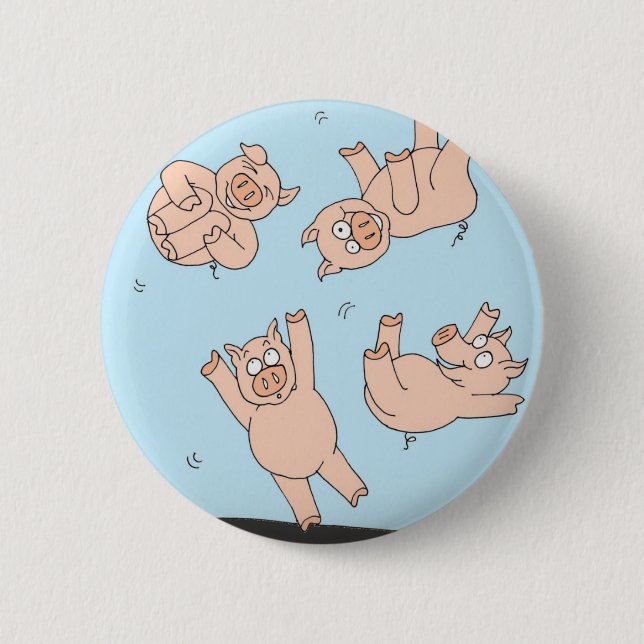 Trampoline Pigs 6 Cm Round Badge (Front)