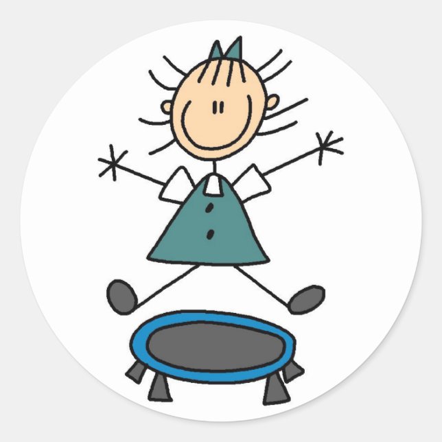 Trampoline Stick Figure Stickers Sticker (Front)