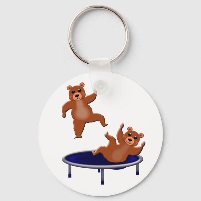 trampolining bears key ring (Front)