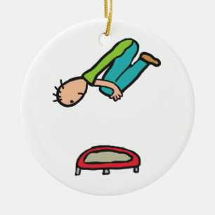 Trampolining Ceramic Ornament