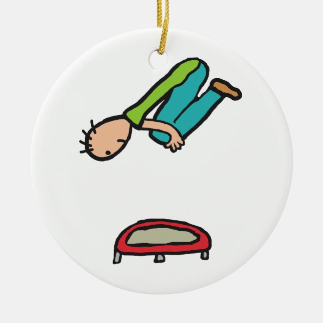 Trampolining Ceramic Ornament (Front)