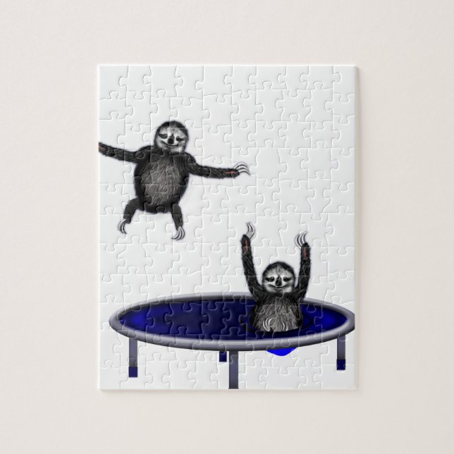 trampolining sloths jigsaw puzzle (Vertical)