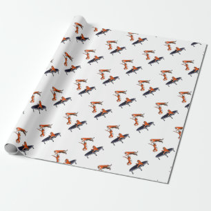 trampolining tiger wrapping paper