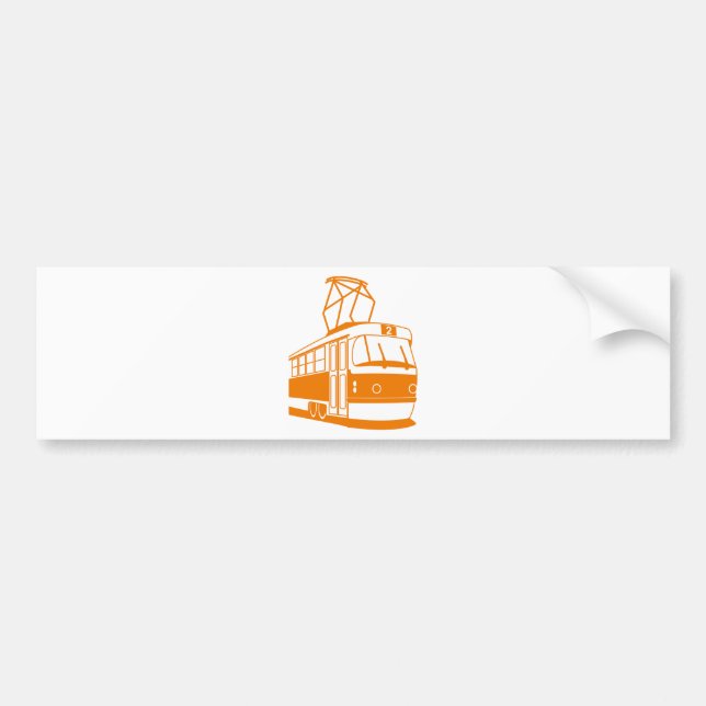 Tramway transportation electric bumper sticker (Front)
