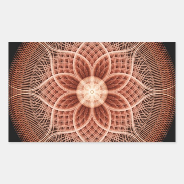 Trance Lotus Mandala Rectangular Sticker (Front)