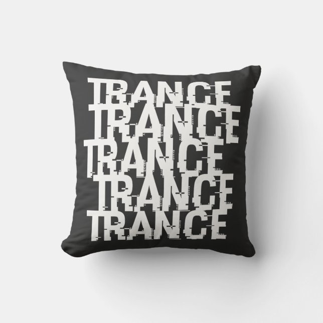 Trance Typographic Pattern Cushion (Front)
