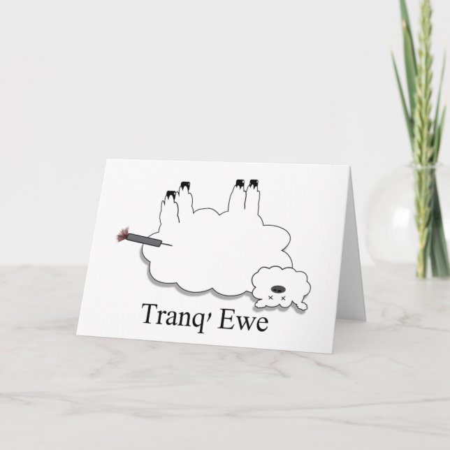 Tranq' Ewe! Funny thank you card. Card (Front)