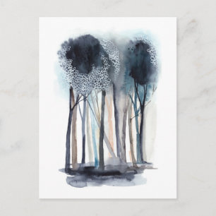 Tranquil Abstract Trees Postcard