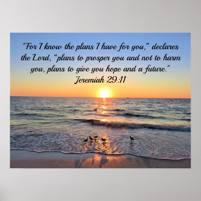 TRANQUIL AND CALM JEREMIAH 29:11 SUNRISE POSTER (Front)