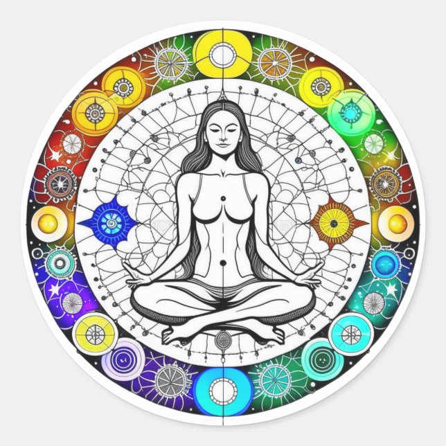 Tranquil and Serene Peaceful Meditation Classic Round Sticker (Front)