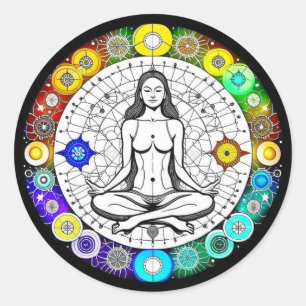 Tranquil and Serene Peaceful Meditation Classic Round Sticker