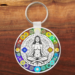 Tranquil and Serene Peaceful Meditation Key Ring