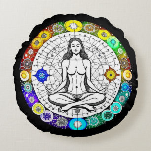 Tranquil and Serene Peaceful Meditation Round Cushion