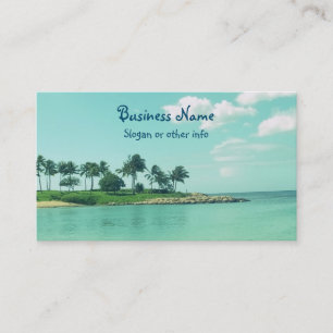 Tranquil and Serene Turquoise Beach in Hawaii Business Card