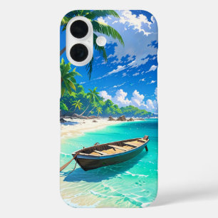 Tranquil Anime Tropical Island iPhone 16 Case