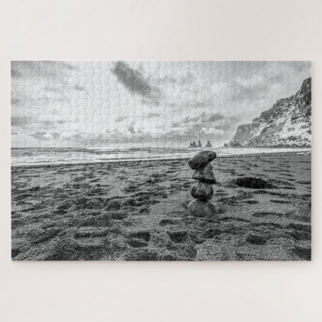 Tranquil Beach Cairn Jigsaw Puzzle (Horizontal)