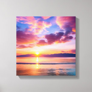Tranquil Beach Sunset Canvas Print
