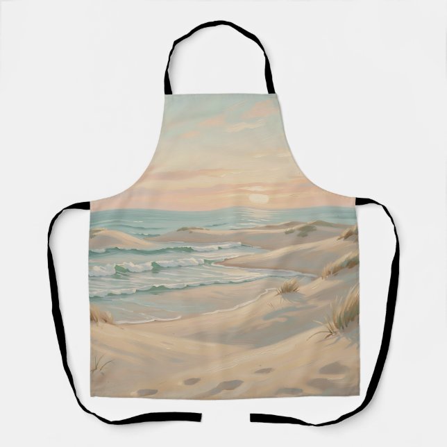 Tranquil Beach Sunset Dunes Ocean Waves Coastal  Apron (Front)
