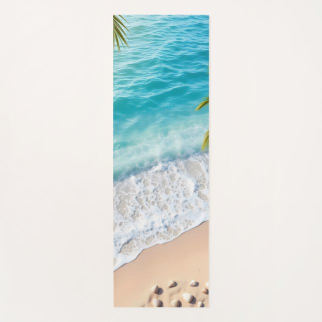 tranquil beach yoga mat (Front)