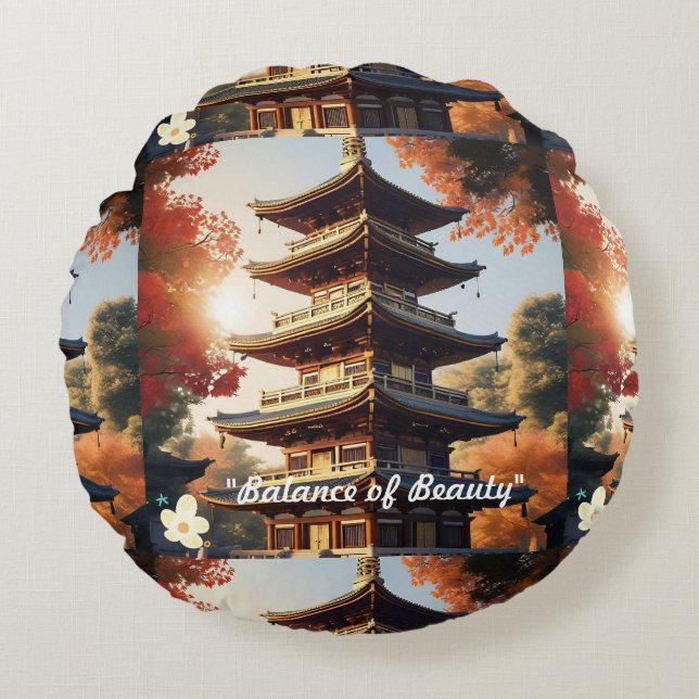 "Tranquil Beauty" Round Cushion (Front)