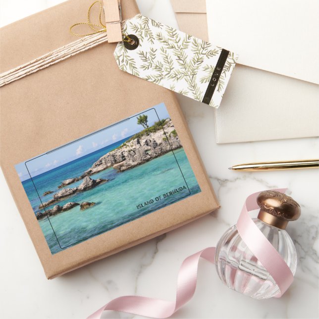 Tranquil Bermuda Ocean  Rectangular Sticker (Gifting)