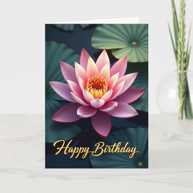 Tranquil Bloom Birthday Card (Front)