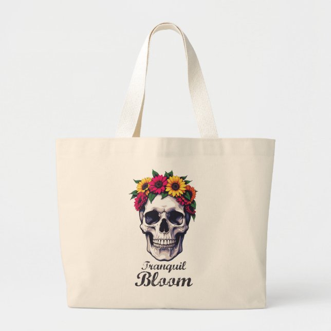 Tranquil Bloom Large Tote Bag (Front)