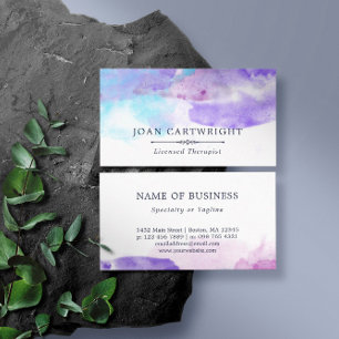 Tranquil Blue Purple Watercolor Business Card