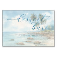 Tranquil Blue Watercolor Beach Scene