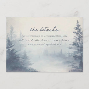 Tranquil Blue Watercolor Forest Scene Enclosure Card