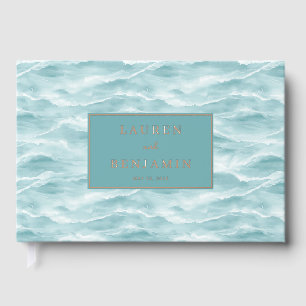 Tranquil Blue Wave Ocean Guest Book