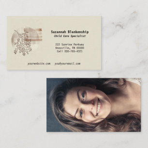 Tranquil Boho Art Front Custom Photo Back Business Card