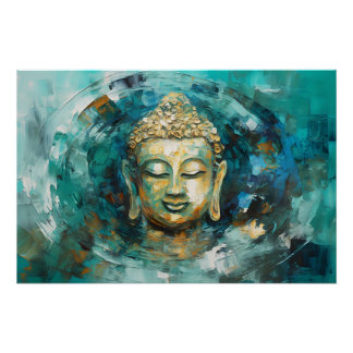 Tranquil Buddha Aura Spiritual Art  Poster