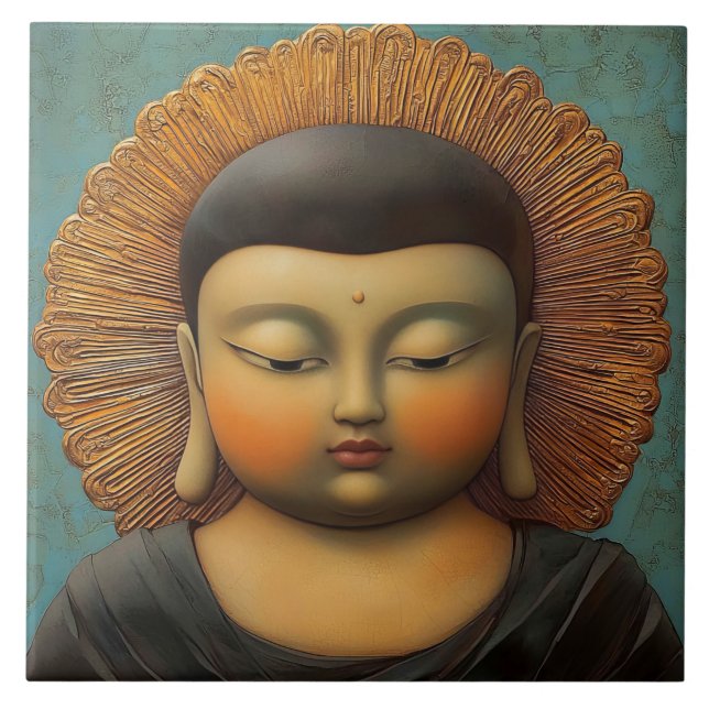 Tranquil Buddha  Ceramic Tile (Front)